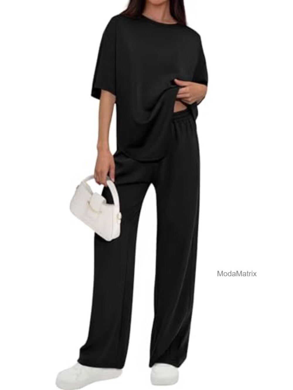 2 Piece Lounge Set Women Airport Travel Outfit Wide Leg Pants